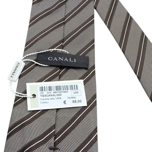 Canali cravatta marrone in seta uomo deadstock