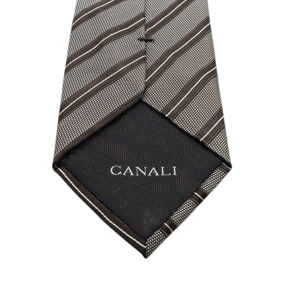 Canali cravatta marrone in seta uomo deadstock