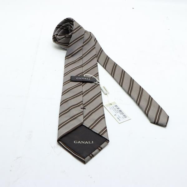 Canali cravatta marrone in seta uomo deadstock