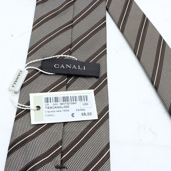 Canali cravatta marrone in seta uomo deadstock