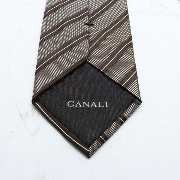 Canali cravatta marrone in seta uomo deadstock