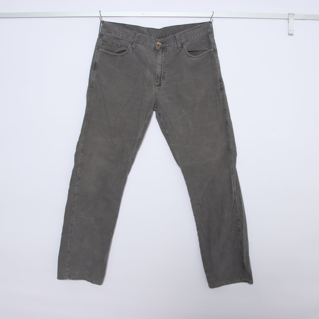 Carhartt Western Pant Jeans in Velluto Grigio W33 L34 Uomo