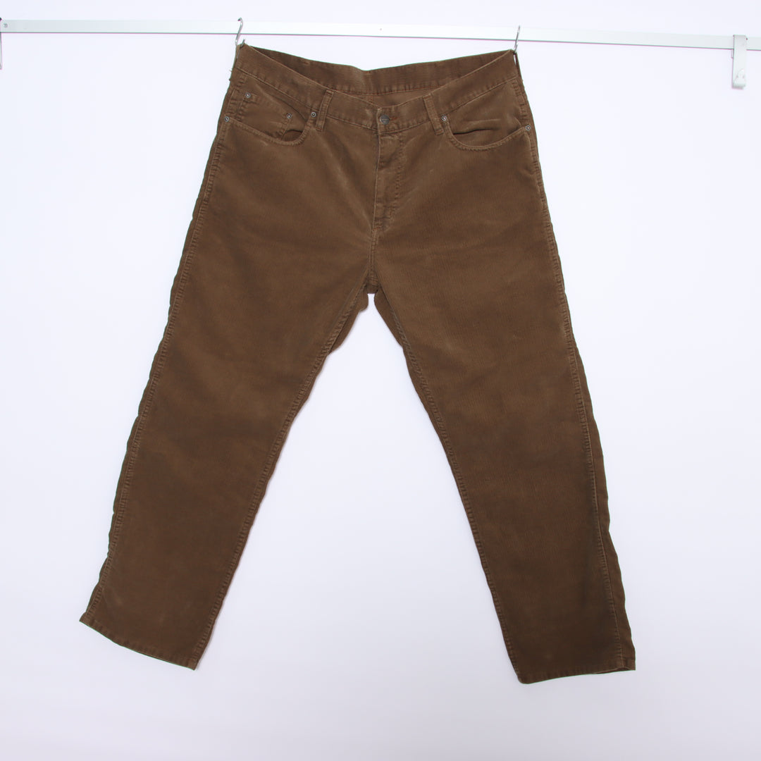 Carhartt Western Pant Jeans in Velluto Marrone W36 L32 Uomo