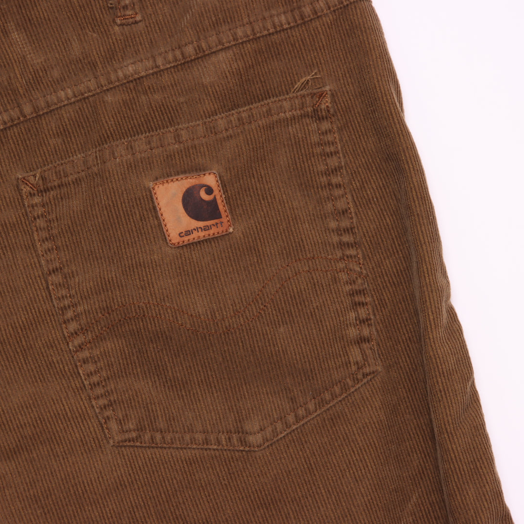 Carhartt Western Pant Jeans in Velluto Marrone W36 L32 Uomo