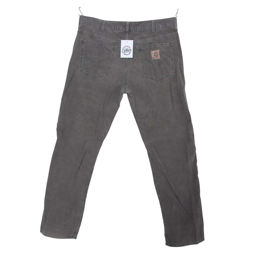 Carhartt Western Pant Jeans in Velluto Grigio W33 L34 Uomo