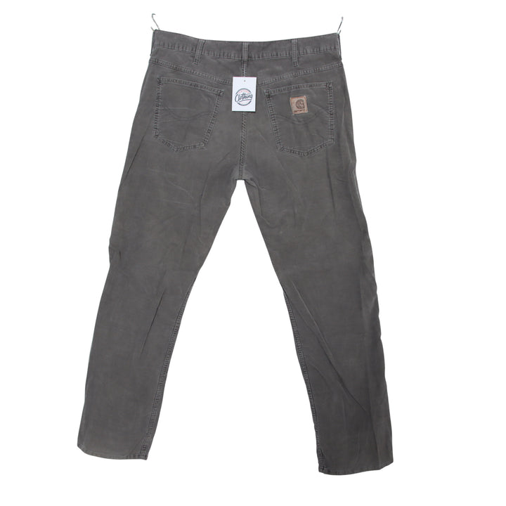 Carhartt Western Pant Jeans in Velluto Grigio W33 L34 Uomo