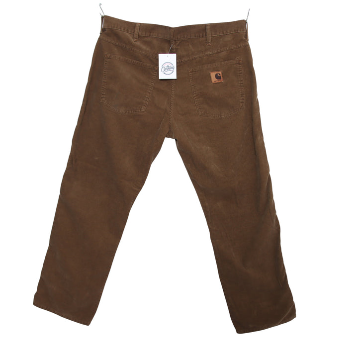 Carhartt Western Pant Jeans in Velluto Marrone W36 L32 Uomo