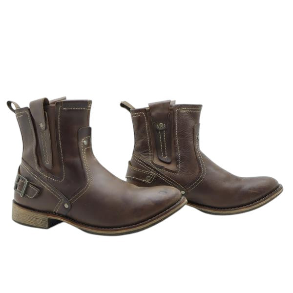 Caterpillar stivaletto bikers marrone in pelle numero 45 uomo