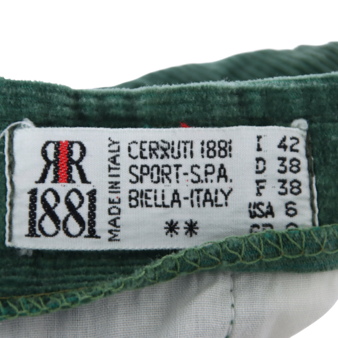 Cerruti 1881 Jeans in Velluto Verde Taglia 42 Donna