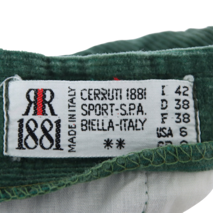 Cerruti 1881 Jeans in Velluto Verde Taglia 42 Donna