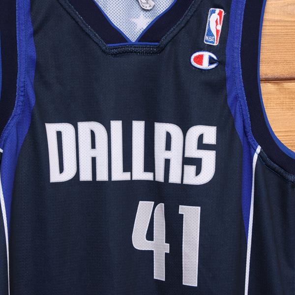 Champion Dallas Mavericks Nowitzki canotta da basket vintage blu taglia M uomo