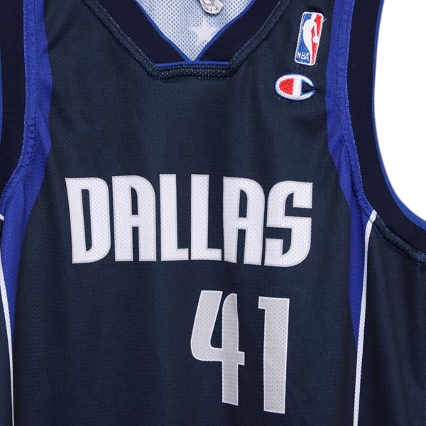 Champion Dallas Mavericks Nowitzki canotta da basket vintage blu taglia M uomo