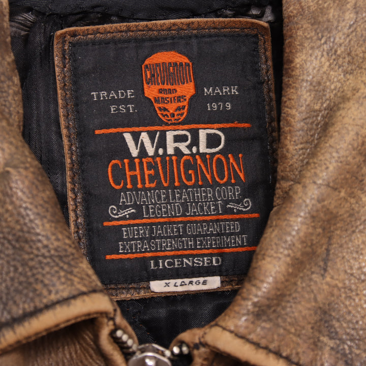 Chevigon W.R.D. Giacca in Pelle Vintage Marrone Taglia XL Uomo Made in Korea