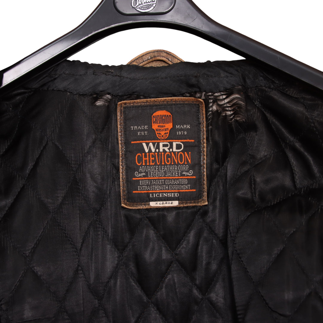 Chevigon W.R.D. Giacca in Pelle Vintage Marrone Taglia XL Uomo Made in Korea