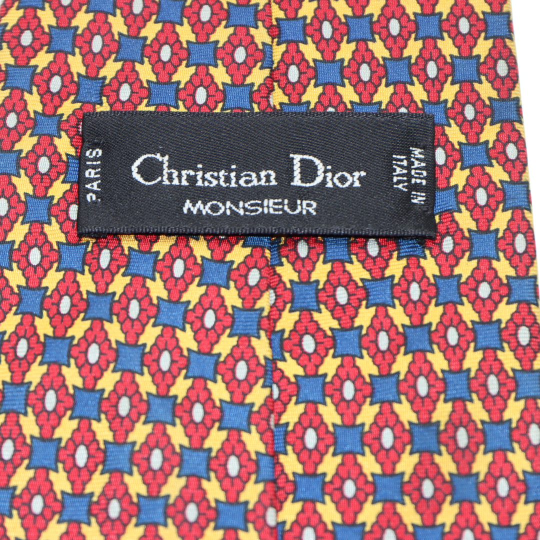 Christian Dior Cravatta Multicolore in Seta Uomo