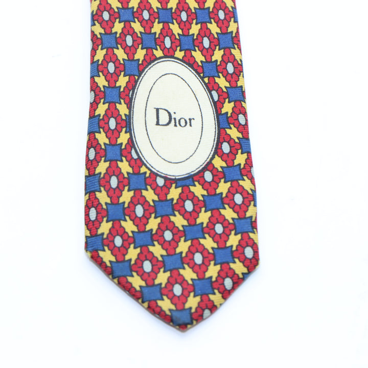 Christian Dior Cravatta Multicolore in Seta Uomo