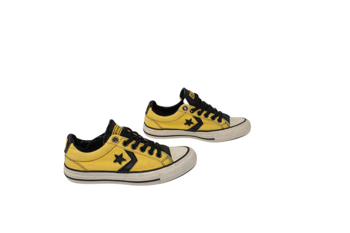 Converse All Star scarpe Giallo e Nero Basse Eur 36.5 UK 4 Mens 4 Wo's 6 in Tela