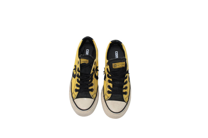 Converse All Star scarpe Giallo e Nero Basse Eur 36.5 UK 4 Mens 4 Wo's 6 in Tela