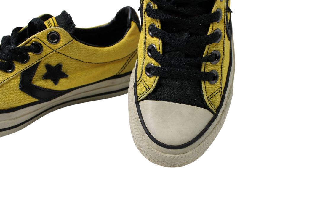 Converse All Star scarpe Giallo e Nero Basse Eur 36.5 UK 4 Mens 4 Wo's 6 in Tela