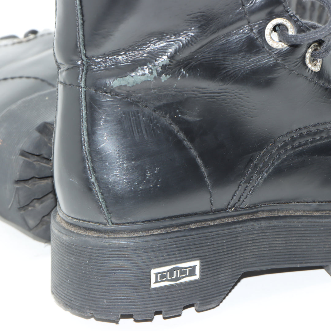 Cult Platform Stivaletto Nero in Pelle Eu 39 Donna