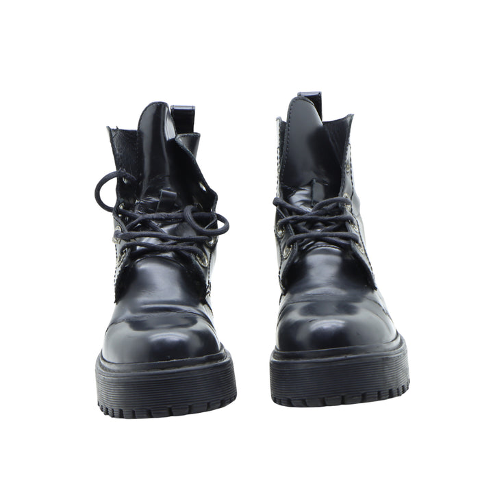 Cult Platform Stivaletto Nero in Pelle Eu 39 Donna