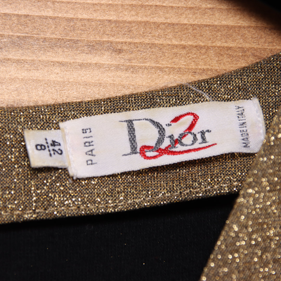 Dior T-Shirt Oro Taglia 42 Donna