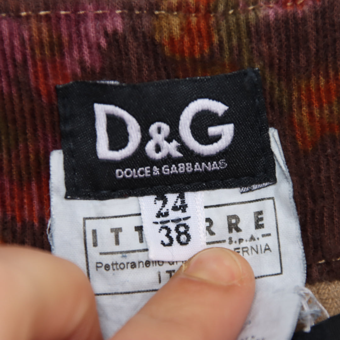 Dolce & Gabbana Jeans Cargo in Velluto Marrone Taglia 38 Donna
