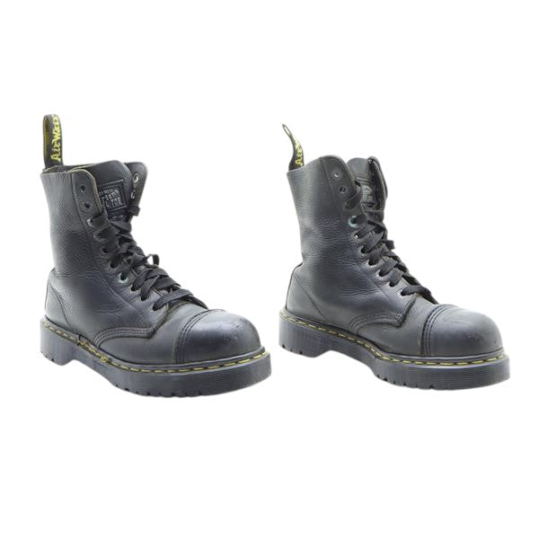 Dr. Martens Steel Toe stivaletto nero in pelle numero 42 unisex made in England