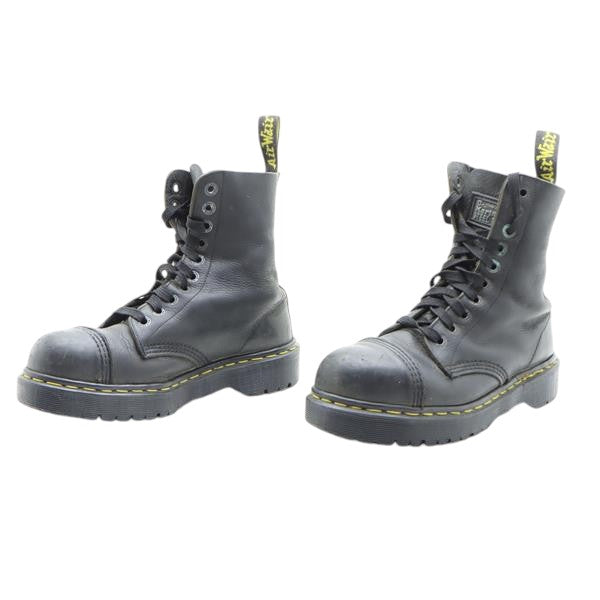 Dr. Martens Steel Toe stivaletto nero in pelle numero 42 unisex made in England