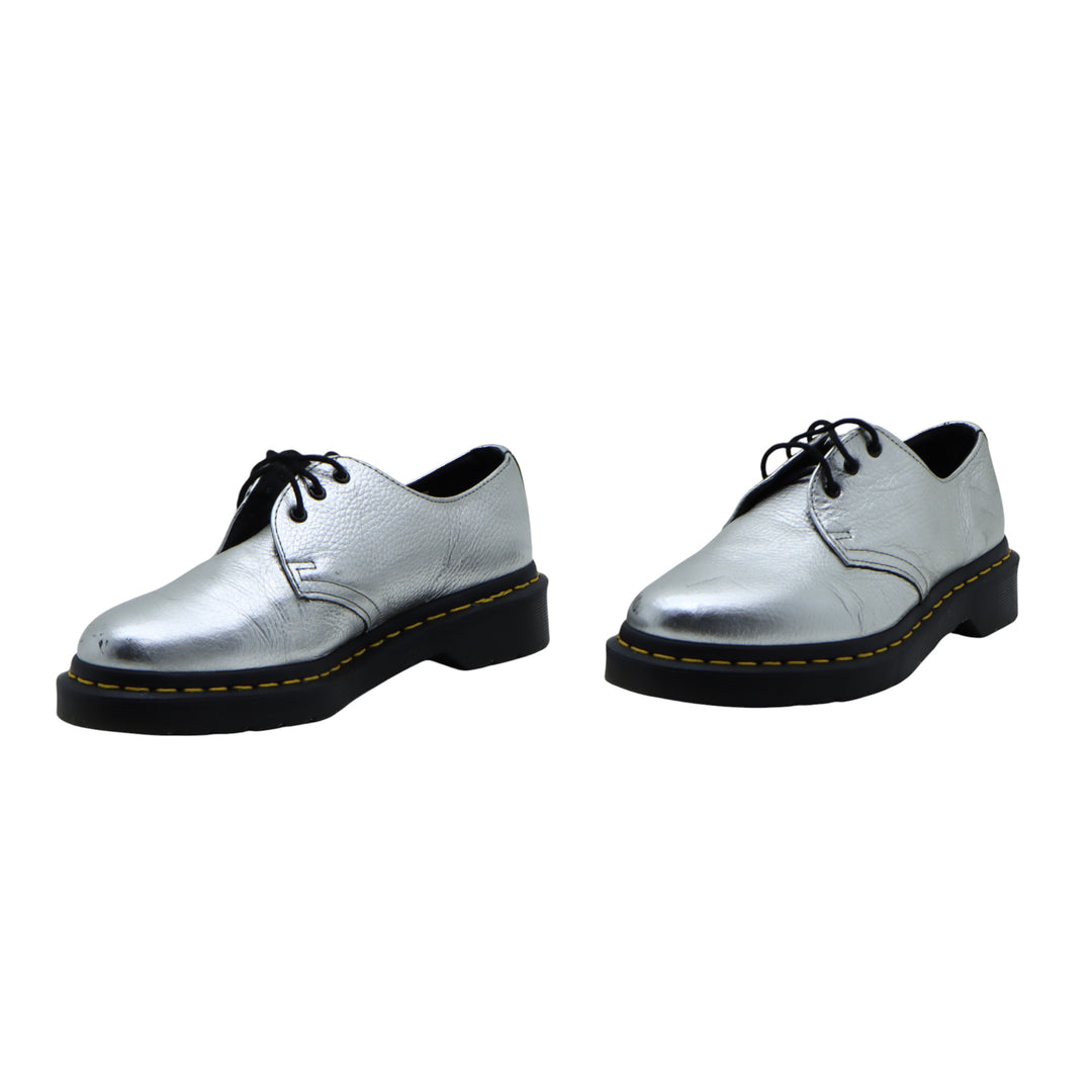 Dr Martens 1461 Scarpa Argento in Pelle Numero 38 Donna
