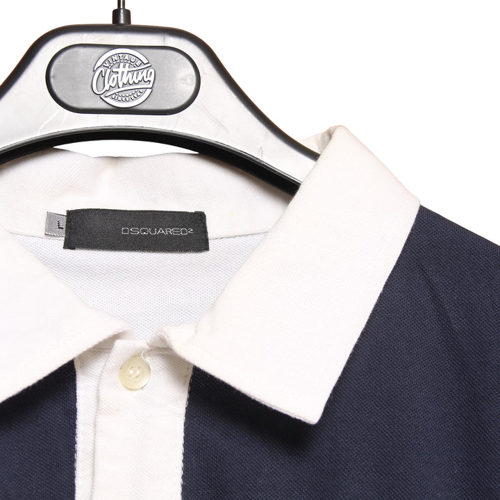 Dsquared2 Polo Blu e Bianca Taglia L Uomo
