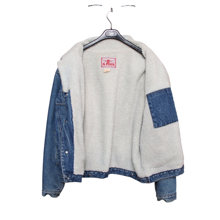 El Plaza giacca di jeans sherpa denim taglia M donna