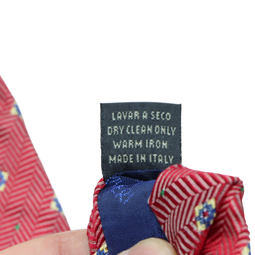Enrico Coveri Cravatta Bordeaux con Fantasia in Seta Uomo