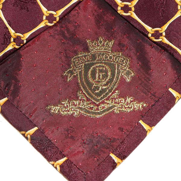 Evè Jaques cravatta bordeaux con fantasia in seta uomo