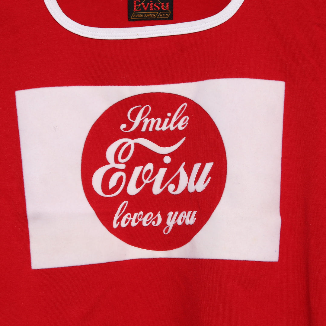 Evisu T-Shirt Vintage Rossa Taglia S Donna