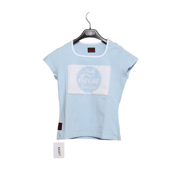 Evisu T-Shirt Vintage Azzurro Taglia M Donna