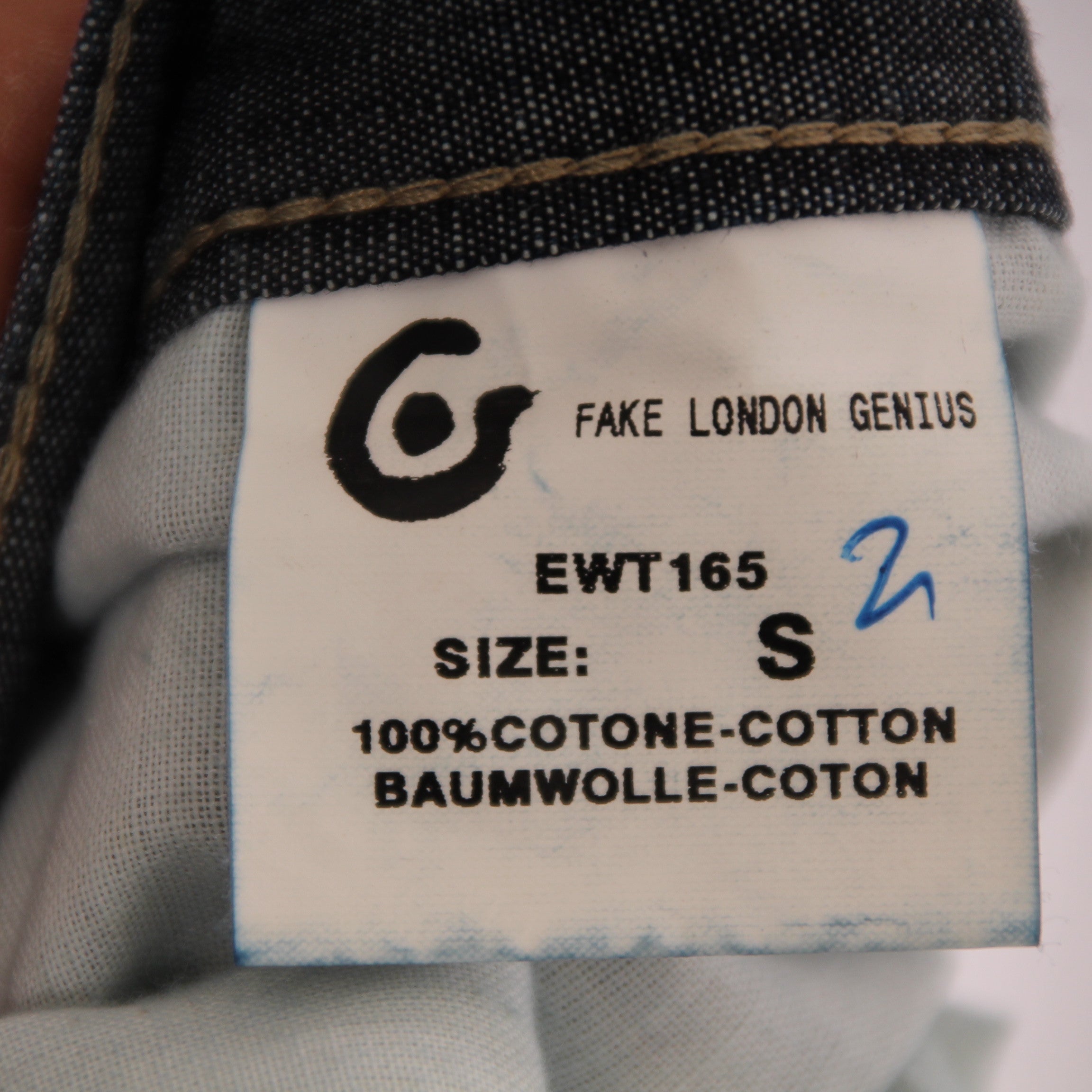 Fake London Genius Jeans Denim Taglia S Unisex Deadstock w