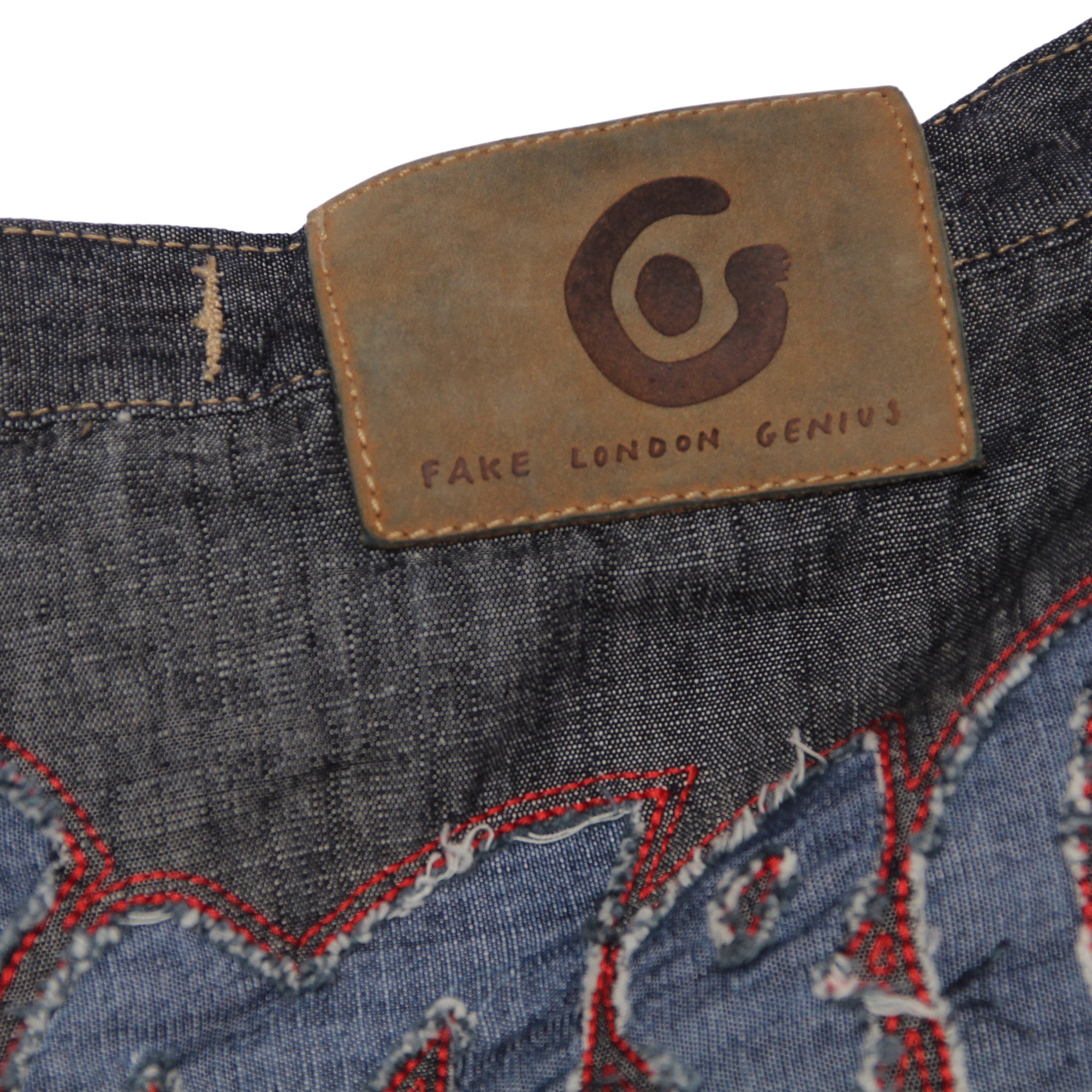 Fake London Genius Jeans Denim Taglia S Unisex Deadstock w