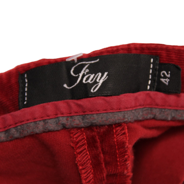 Fay Slim Fit Jeans in Velluto Rosso Taglia 42 Donna