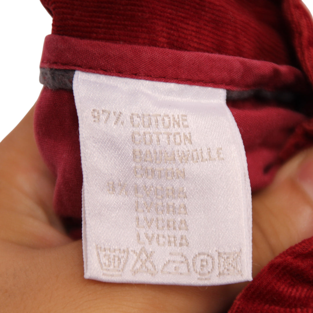 Fay Slim Fit Jeans in Velluto Rosso Taglia 42 Donna