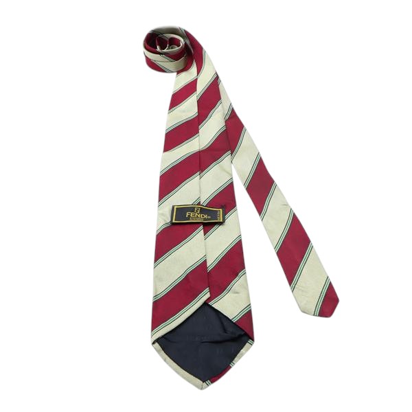 Fendi cravatta multicolore con fantasia in seta uomo – Vintage