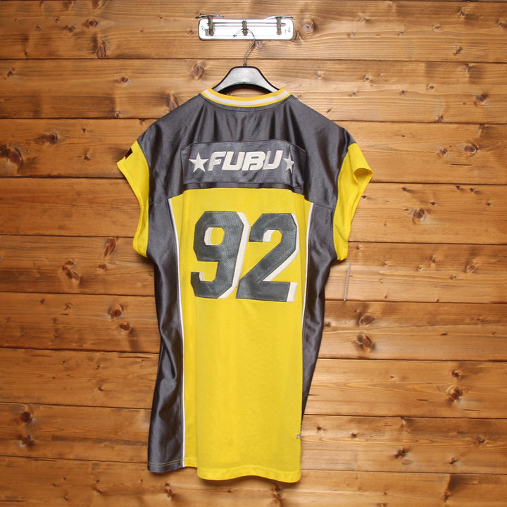 Fubu Maglia da Football Gialla e Grigia Taglia XL Uomo Made in Korea