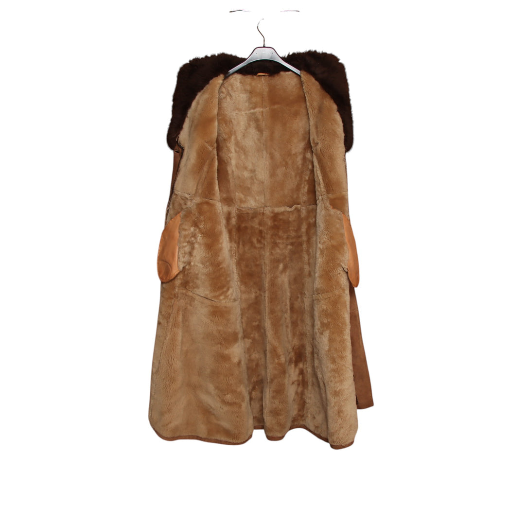 Montone vintage a cappotto marrone taglia 38 donna