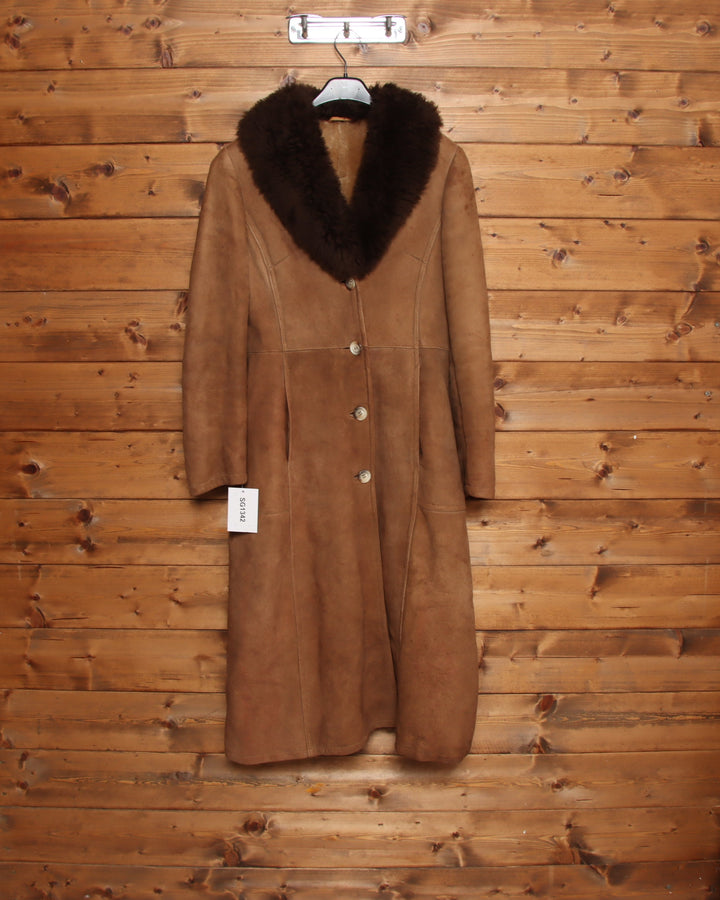 Montone vintage a cappotto marrone taglia 38 donna