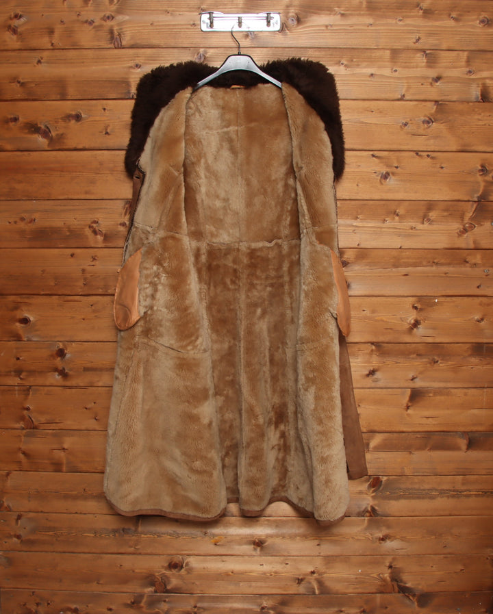 Montone vintage a cappotto marrone taglia 38 donna