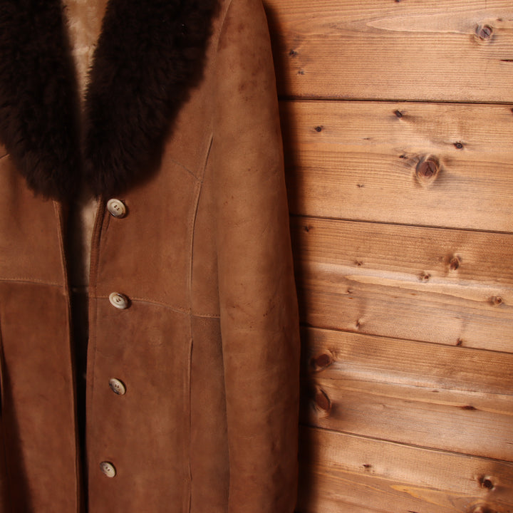 Montone vintage a cappotto marrone taglia 38 donna