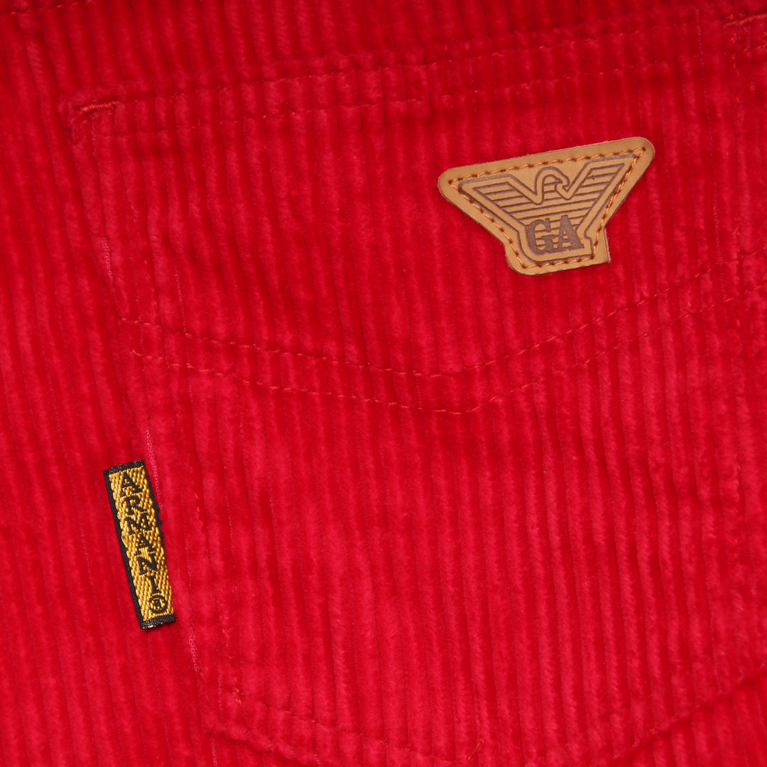 Giorgio Armani Relaxed Fit Jeans Vintage in Velluto Rosso Taglia 44 Donna