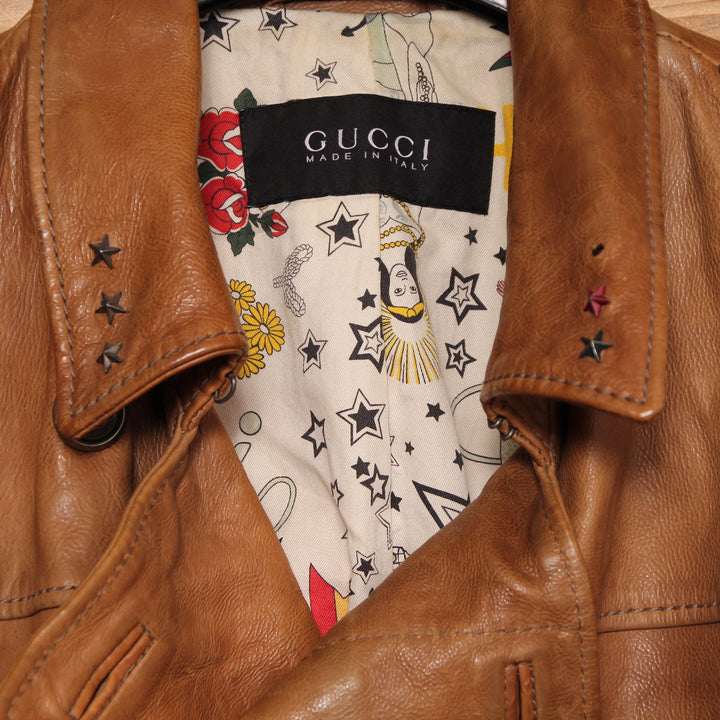 Gucci Giacca in Pelle Beige Taglia 50 Uomo