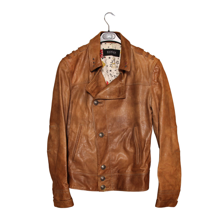 Gucci Giacca in Pelle Beige Taglia 50 Uomo