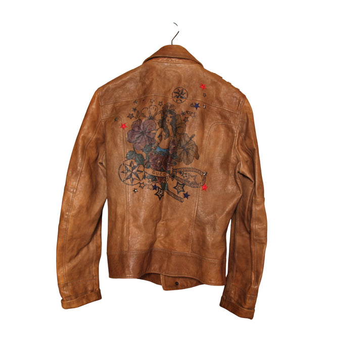 Gucci Giacca in Pelle Beige Taglia 50 Uomo